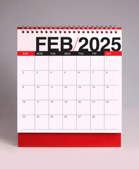 February 2025 desk calendar