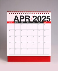 April 2025 desk calendar