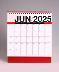 June 2025 desk calendar