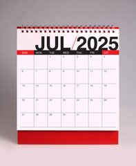 July 2025 desk calendar