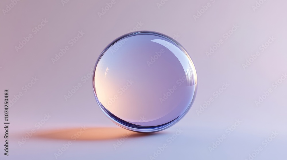 Poster glossy 3d ball render showcasing a modern magical design with a simplified empty space on a plain ba