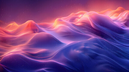 Fototapeta premium Abstract Background with Wavy Lines and Glowing Stars