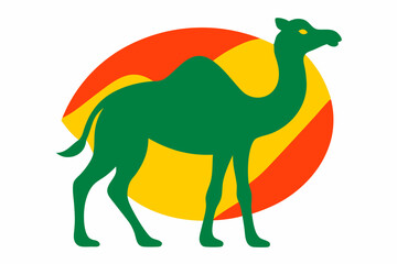 camel graphic vector logo design vector on white.