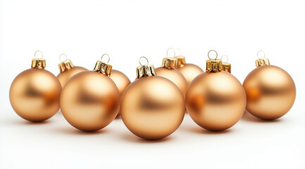 Golden Christmas balls, created using Generative AI technology.
