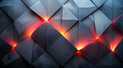 Obraz premium Abstract Geometric Background with Red and Orange Glow