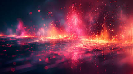 Abstract Background with Red and Orange Lights