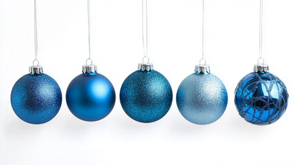 Blue Christmas balls, created using Generative AI technology.