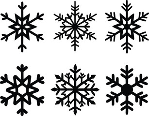 collection of Snowflakes icon, Christmas Snowflake  Bundle vector 