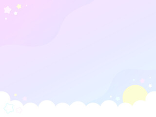 4:3 ファンシーな雲と星空の背景⭐︎