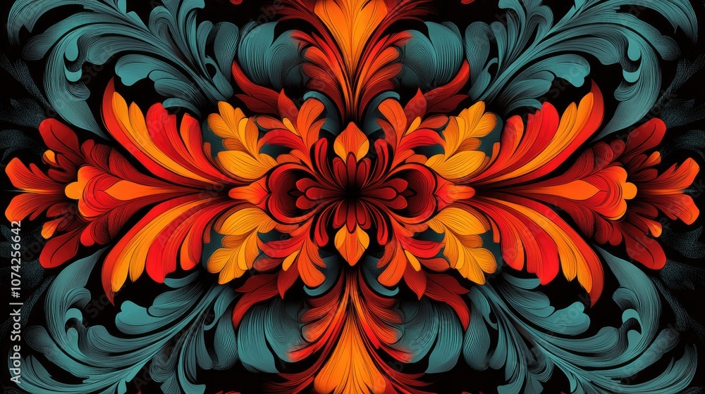 Poster vibrant rectangular decorative element for design and background enhancement