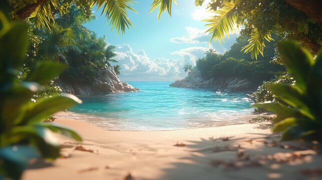 Relaxed Summer Vacation Concept with Scenic Travel Background for Promotional Use in Travel Blogs or Social Media