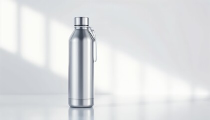 Modern Hydration: Sleek Metallic Water Bottle with Minimalist Design