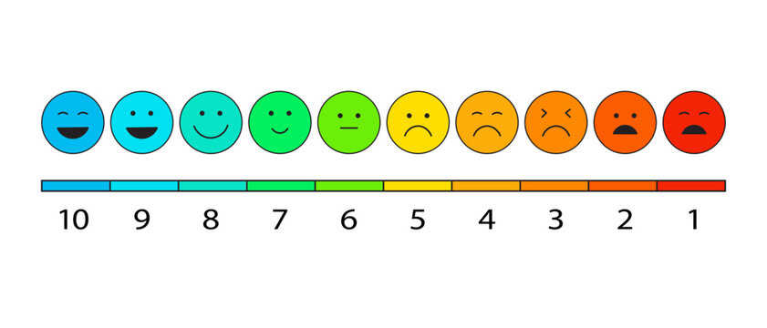 Set of emoticon-colored flat icons. Vector set of sad and happy mood Icons. Vote scale symbol set. Flat vector illustration.