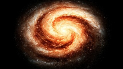 Swirling Galaxy with Bright Core and Stars   Cosmic Dust and Nebulae