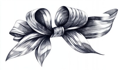 Naklejka premium Contour ribbon bow decoration design