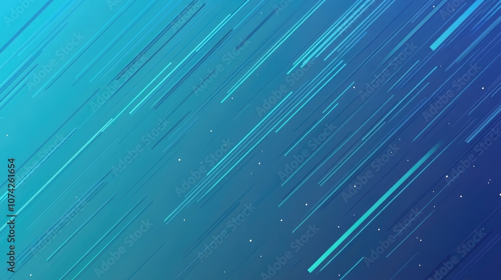 Poster light blue 2d cartoon illustration pattern featuring narrow lines over a blurred abstract gradient b