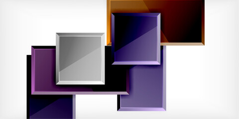 Obraz premium Colorful squares and rectangles. Vector Illustration For Wallpaper, Banner, Background, Card, Book Illustration, landing page