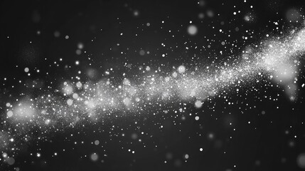 White sparkles and glitter create a special light effect in this 2D cartoon illustration Features sparkling magic dust particles against a transparent background in an abstract style