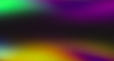Abstract dark purple blue green orange black color grainy gradient backdrop design. Soft colorful noisy gradient, Vibrant color wave shaped, glowing colors, bright, shine, banner or poster
