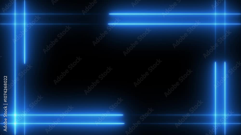 Poster neon rectangle border abstract neon line picture frame abstract, animated animation background bar b
