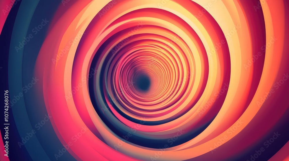 Poster abstract concentric circles featuring spiral and swirling elements radial lines create a segmented c