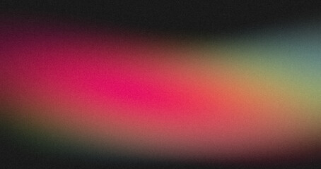 Abstract dark pink orange blue black color grainy gradient backdrop design. Soft colorful noisy gradient, Vibrant color wave shaped, glowing colors, bright, shine, banner or poster