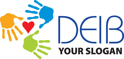 Fototapeta premium multi color hand print concept of deib