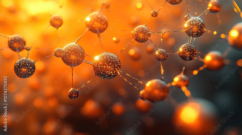 Aufkleber abstract image of glowing spheres. this image is perfect for representing concepts like science, tec