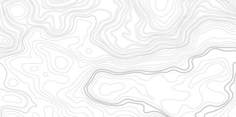 Abstract Topographic Contour Line Pattern in Black and White, Topographic map background geographic line map with elevation assignments.