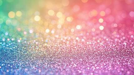 soft pastel rainbow glitter background with a central white glow, symbolizing serenity, hope, and transformation. The sparkles evoke a sense of magic, creativity, and calm energy