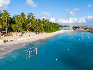 Aerial views of Gaafu Dhaalu Atoll Maguhdhuvaa Island, Maldives