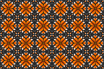 Fox Fur Batik Seamless Pattern