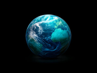 A vibrant depiction of Earth showcasing swirling clouds and oceans, emphasizing the beauty of our planet.