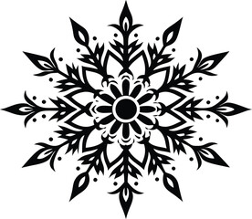  Snowflakes icon, Christmas Snowflake silhouette vector illustration