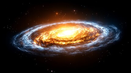 Fototapeta premium Fiery Galaxy Spiral Cosmic Nebula Space Background Astronomy Image