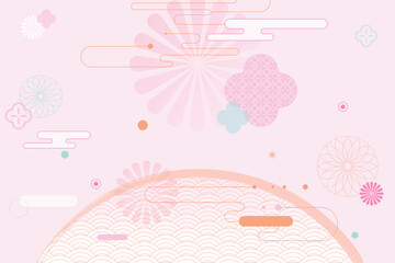 Chinese Japanese New Year vector abstract background illustration