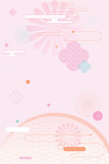 Chinese Japanese New Year vector abstract background illustration