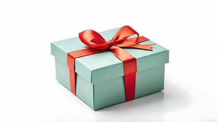 Obraz premium Gift box isolated on white background for Christmas, new year, birthday, party themes.