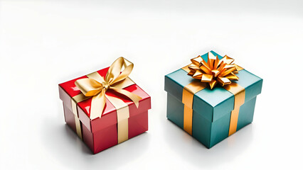 Obraz premium Gift box isolated on white background for Christmas, new year, birthday, party themes.