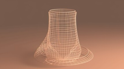 A clean 3D outline of a Christmas candle holder with a simple flame.