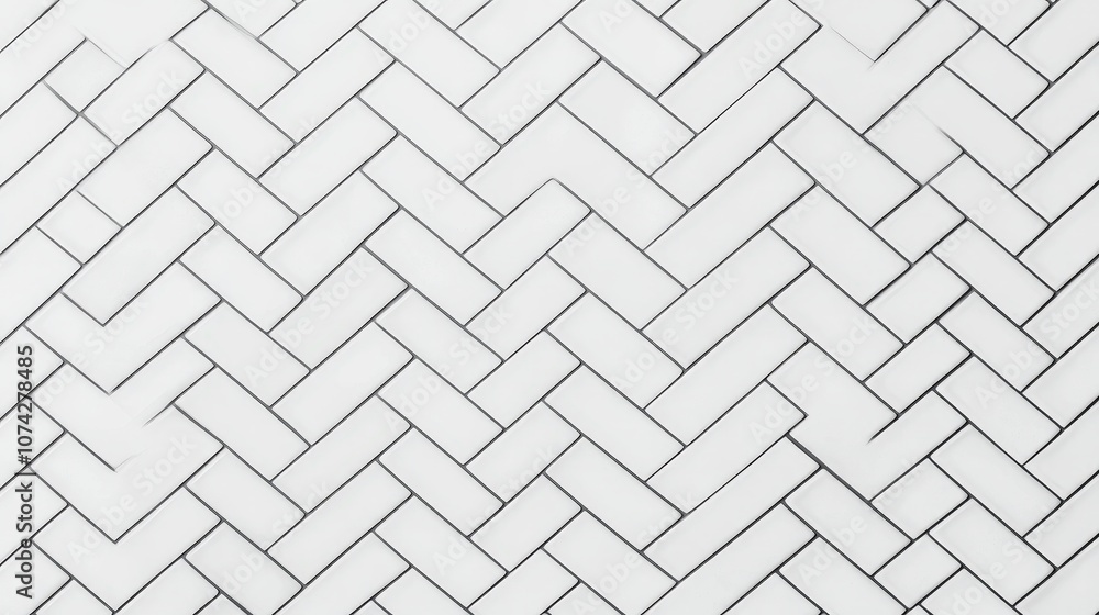 Poster white herringbone tile pattern seamless background texture modern minimalist design