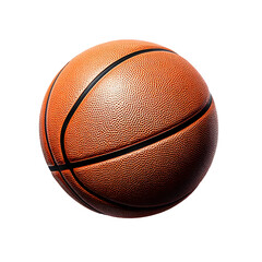Obraz premium Orange basketball with black lines on a white background isolated on a transparent background.