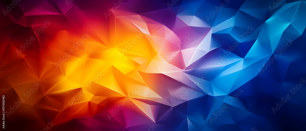 Poster vibrant abstract background featuring colorful geometric shapes in a fluid and dynamic design.