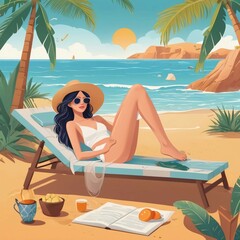 woman relaxing on the beach