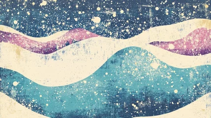  Retro coloring book illustration of the texture of fresh blue snow © Seyyar