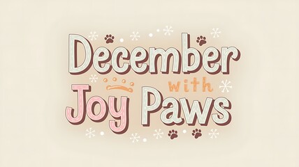 December Joy with Paws Illustration