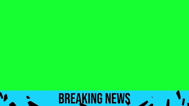 The lower third contains the text breaking news with glass broken effect and neon line sweep effect.