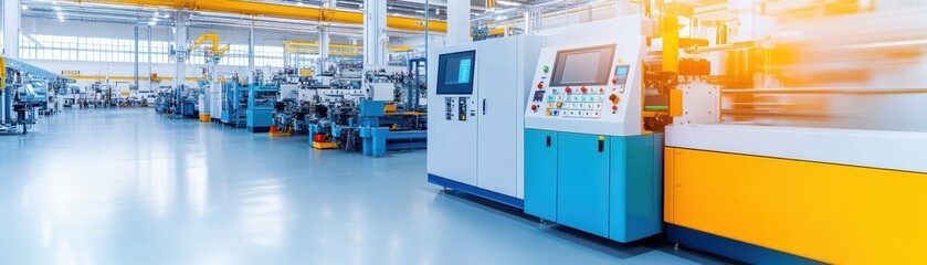 Modern industrial workspace with advanced machinery and equipment.