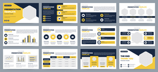 Modern presentation slide templates. Infographic elements template set for web, print, annual report brochure, business flyer leaflet marketing and advertising template. Vector Illustration.