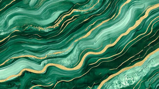 This is a green and gold marble pattern